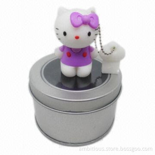 Silicon USB Flash Drive, RoHS Directive-compliant, Plug-and-Play Function